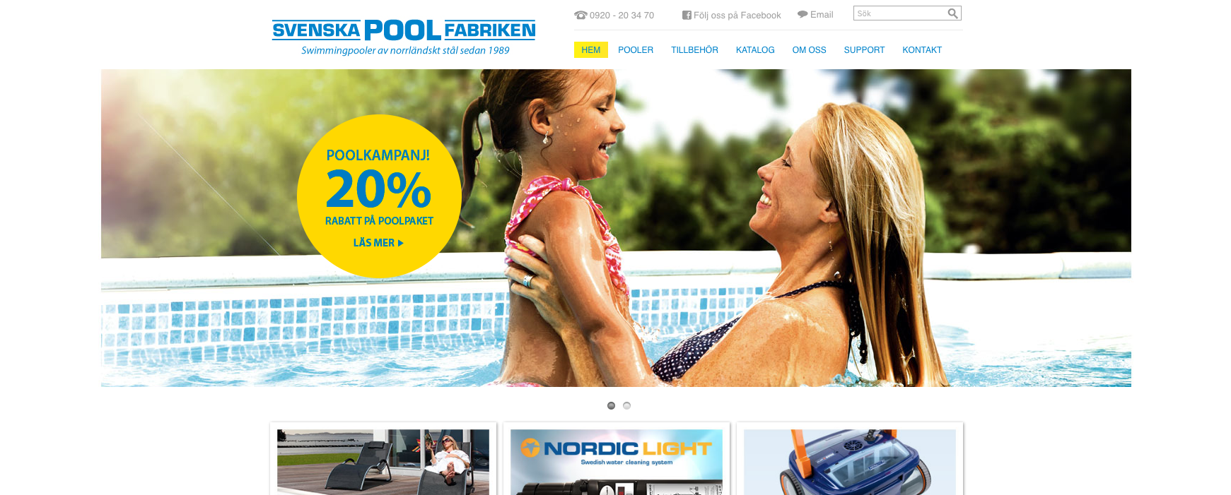 Svenska Poolfabriken har fått en ny webb